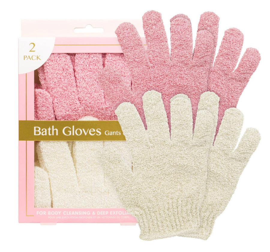 Bath Gloves - Cleansing and Exfoliation - 2 Pairs/Pk