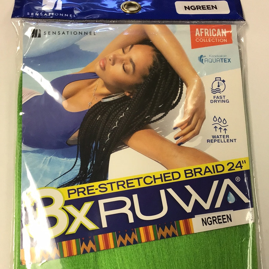 X-Pression 3x RUWA Pre-Stretched Braid 24” NGREEN